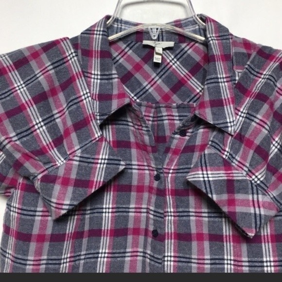 Joie Michaela Plaid Cotton Flannel Shirt Small - Picture 9 of 11
